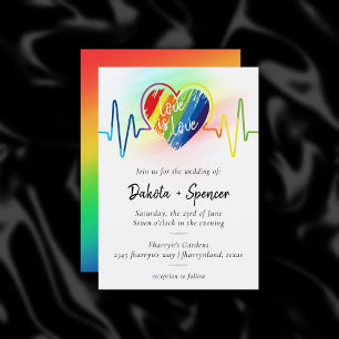 Rainbow Heartbeat   Scribble Heart Liebe ist Liebe Einladung
