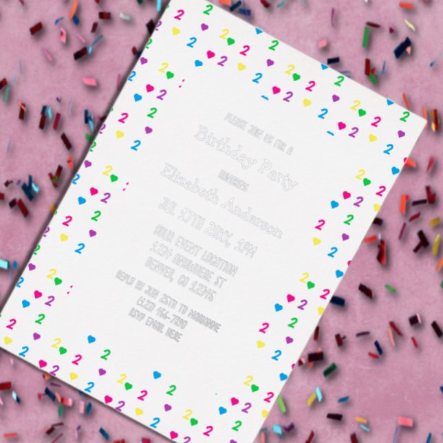 Rainbow Hearts 2. Geburtstag Folieneinladung (Von Creator hochgeladen)