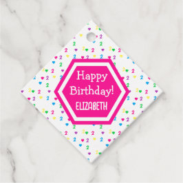 Rainbow Hearts 2. Geburtstag Geschenkanhänger