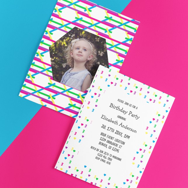 Rainbow Hearts 3. Geburtstag Einladung (Von Creator hochgeladen)