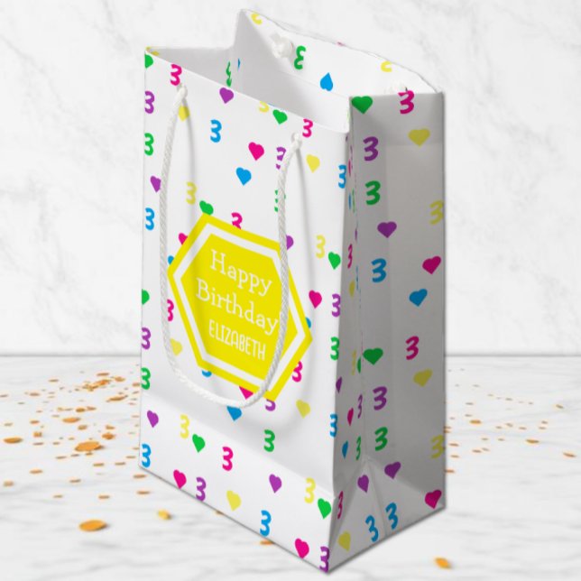 Rainbow Hearts 3. Geburtstag Kleine Geschenktüte (Von Creator hochgeladen)