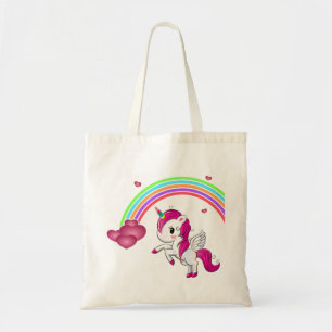 Rainbow Hearts and Unicorn Tragetasche