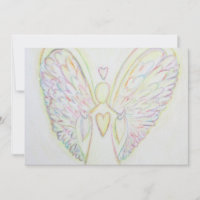 Rainbow Hearts Angel Art Custom Einladungen