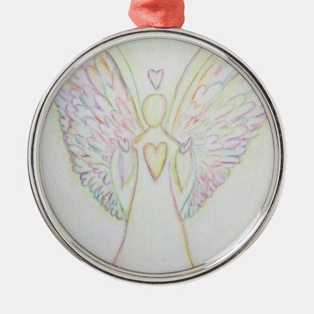 Rainbow Hearts Angel Art Ornament Pendant (Vorne)