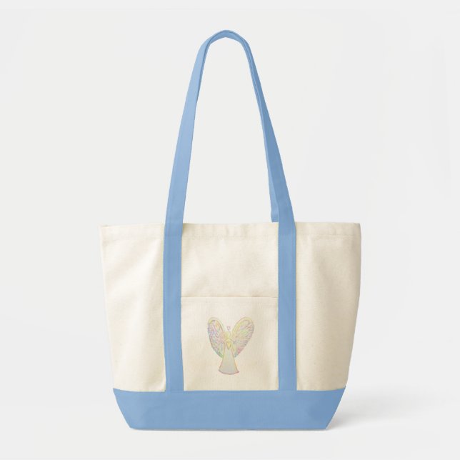 Rainbow Hearts Angel Art Tote Bag Tragetasche (Vorne)