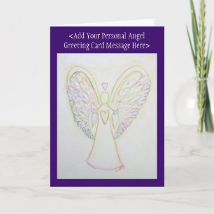 Rainbow Hearts Angel Custom Greeting Cards Feiertagskarte