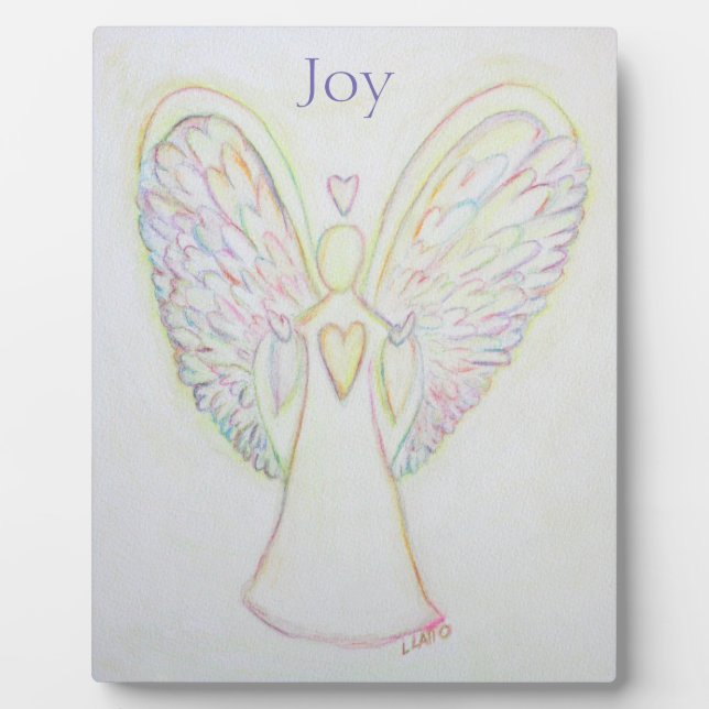 Rainbow Hearts Angel Joy Art Custom Plaque Fotoplatte (Vorderseite)