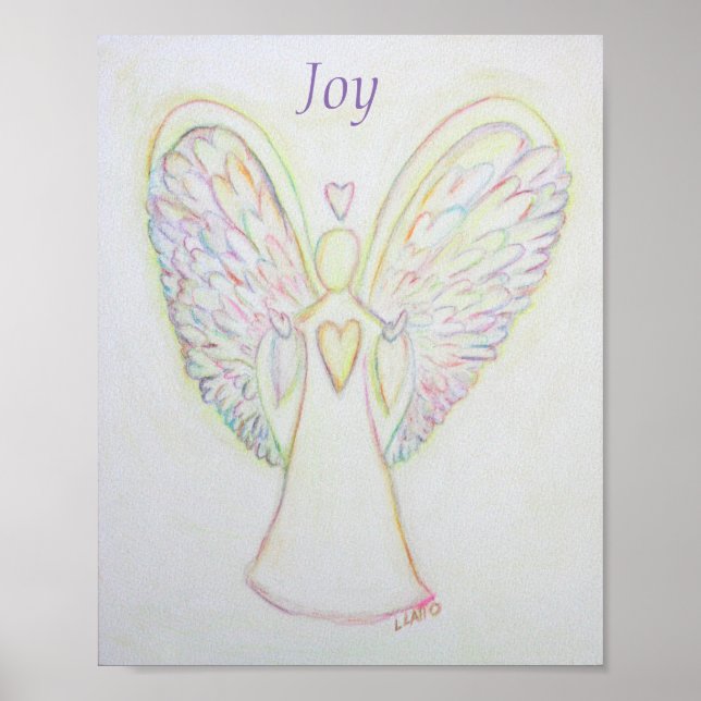 Rainbow Hearts Angel Joy Art Custom Poster (Vorne)