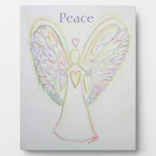 Rainbow Hearts Angel Peace Art Custom Plaque Fotoplatte
