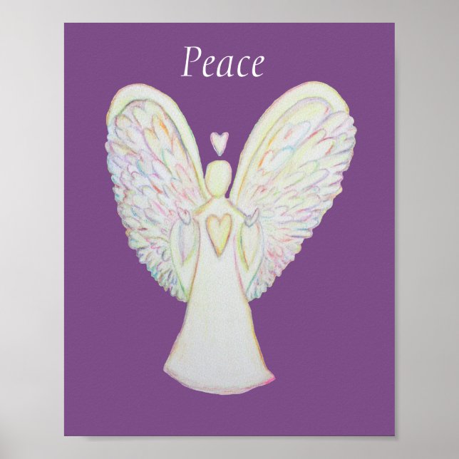 Rainbow Hearts Angel Peace Art Custom Poster (Vorne)