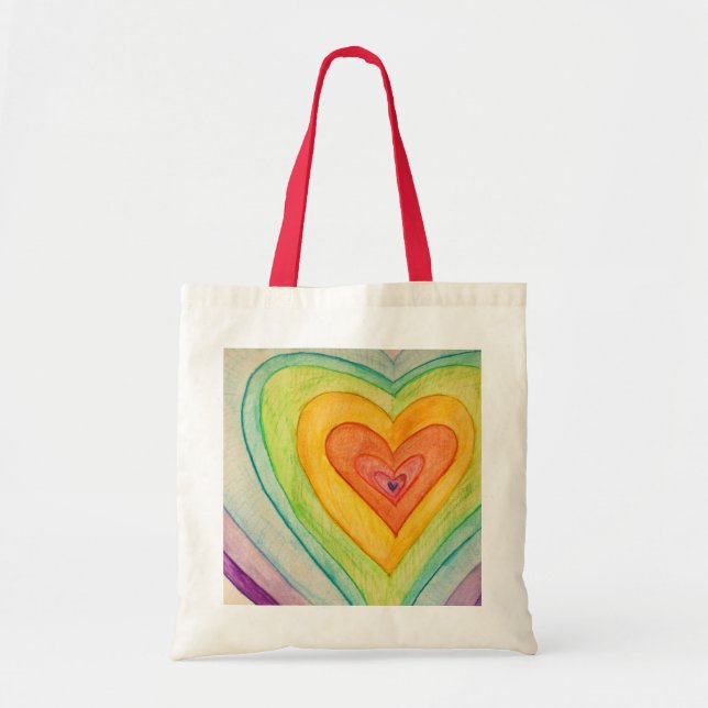 Rainbow Hearts Art Inspiration Tragetaschen (Vorne)