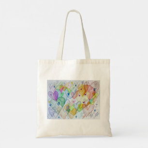 Rainbow Hearts Art Inspirational Tote Bag Tragetasche