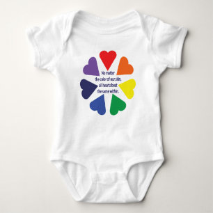 Rainbow Hearts Baby Strampler
