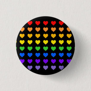 Rainbow Hearts Button