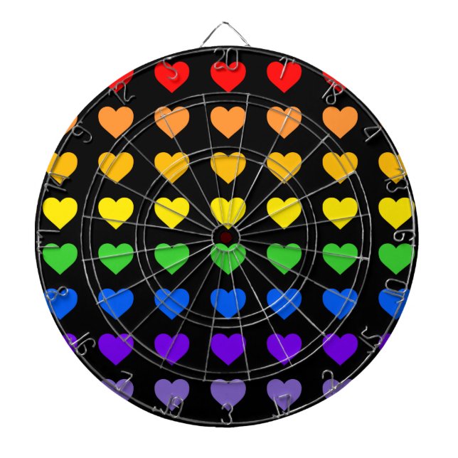 Rainbow Hearts Dartscheibe (vorne)