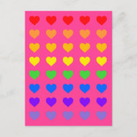 Rainbow Hearts Deep Pink