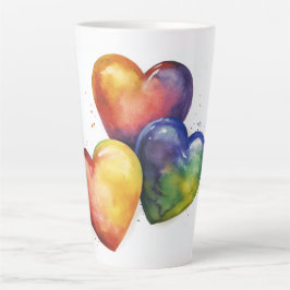 Rainbow Hearts Digitale Kunst Milchtasse