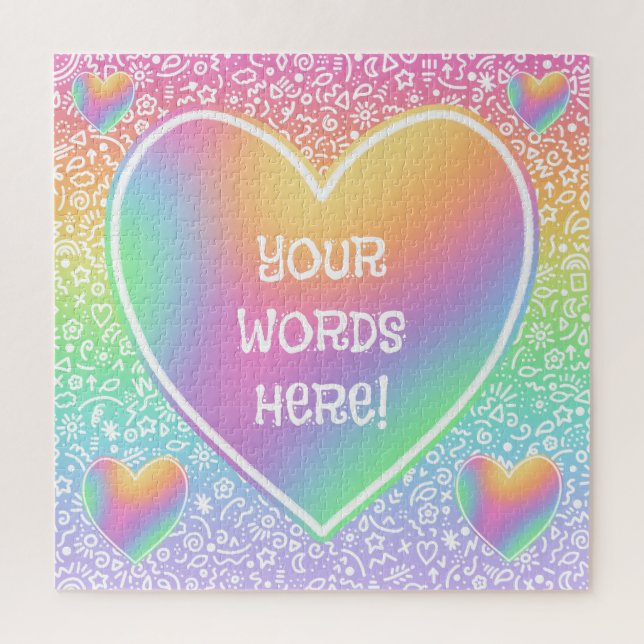 Rainbow Hearts Doodles Jigsaw Puzzle (Vertikal)