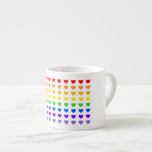 Rainbow Hearts Espressotasse (Vorderseite Rechts)