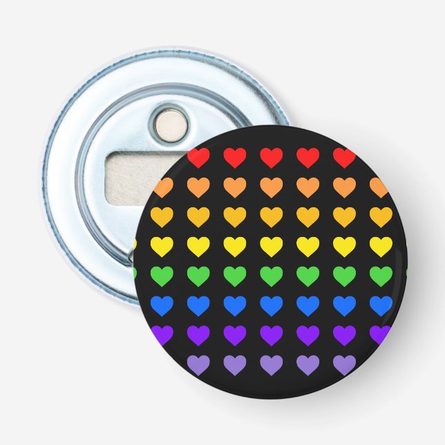 Rainbow Hearts Flaschenöffner (Vorderseite)