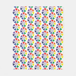 Rainbow Hearts Fleecedecke