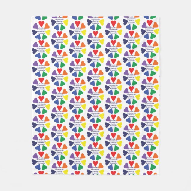 Rainbow Hearts Fleecedecke (Vorderseite)