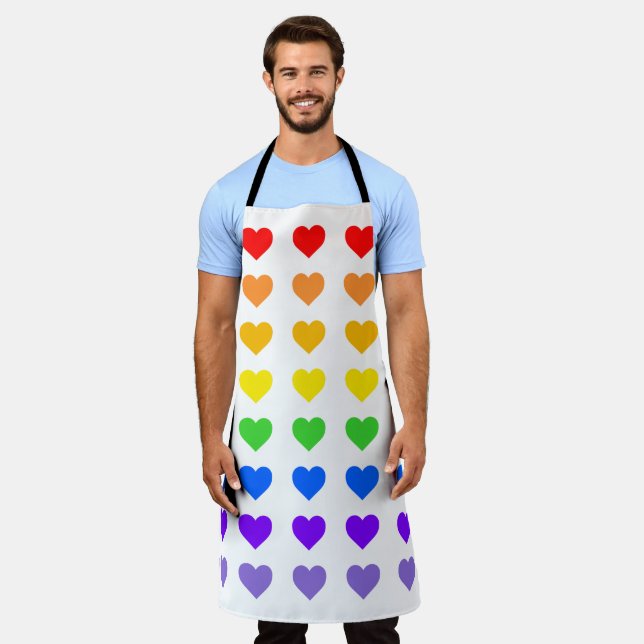 Rainbow Hearts Gay Pride Schürze (Getragen)