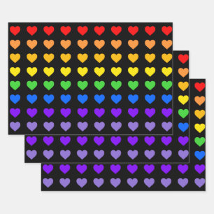 Rainbow Hearts Geschenkpapier Set