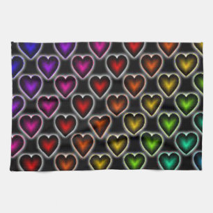 Rainbow Hearts Geschirrtuch