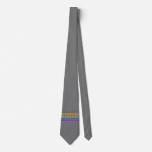 Rainbow Hearts Gray Krawatte