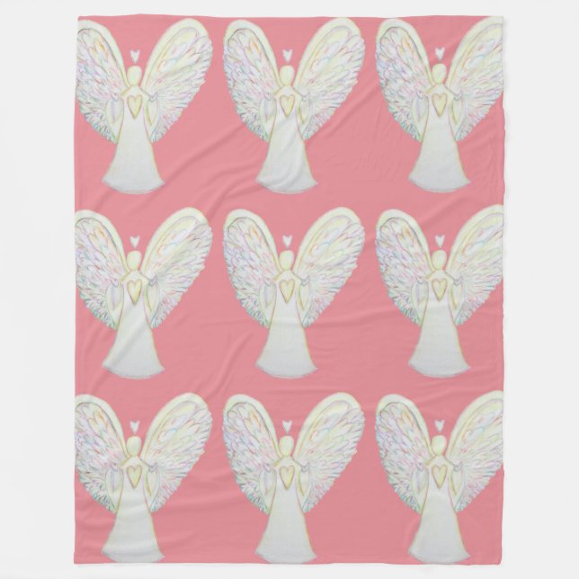 Rainbow Hearts Guardian Angel Fleece Blanket (Vorderseite)