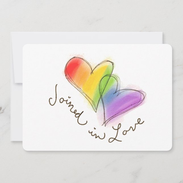 Rainbow Hearts in Liebe Ankündigung (Vorderseite)