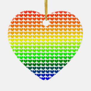 RAINBOW HEARTS KERAMIKORNAMENT