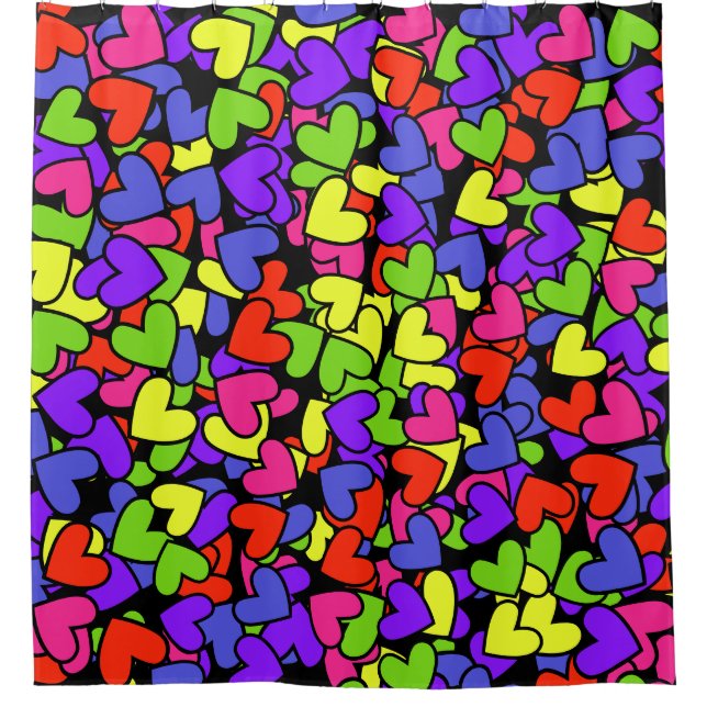 Rainbow Hearts Kids Bath Duschvorhang (Vorderseite)