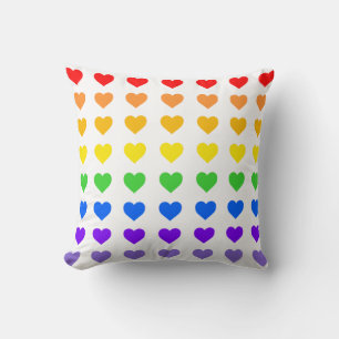 Rainbow Hearts Kissen