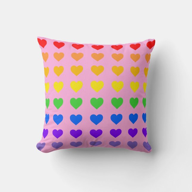Rainbow Hearts Kissen (Vorderseite)