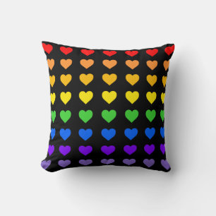 Rainbow Hearts Kissen