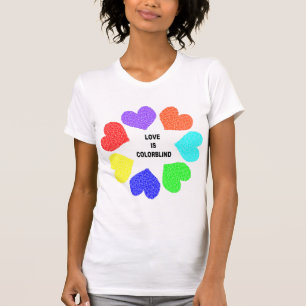 Rainbow Hearts Ladys T Shirt