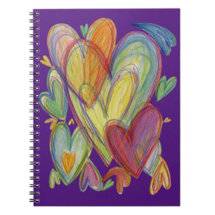 Rainbow Hearts Liebe Art Journal Notizblock