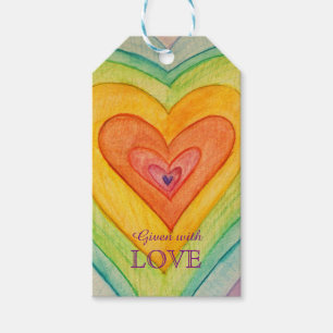 Rainbow Hearts Liebe Custom Card Gift Tags Geschenkanhänger