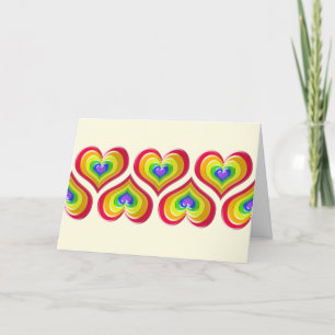 Rainbow Hearts Liebe gewinnt Valentin Feiertagskarte