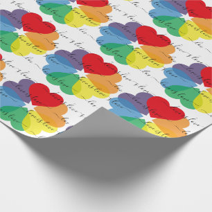 Rainbow Hearts Liebe ist Liebe Geschenkpapier