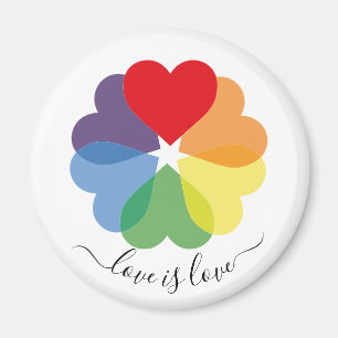 Rainbow-Hearts-Liebe ist Liebe-Stolz  Magnet