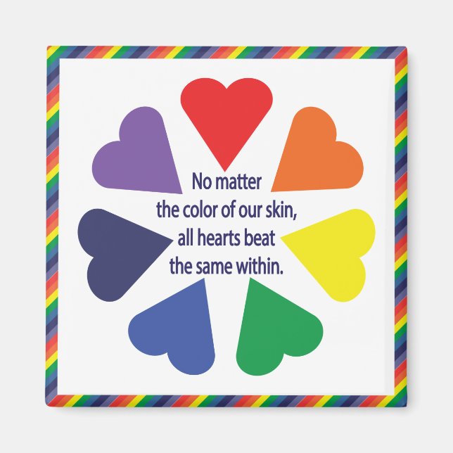Rainbow Hearts Magnet (Vorne)