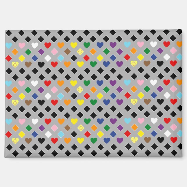 Rainbow Hearts Magnet (Vorderseite)