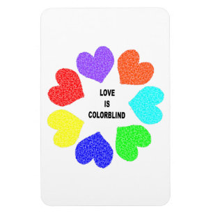 Rainbow Hearts Magnet für interrassische Liebe