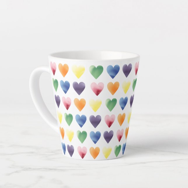 Rainbow Hearts Milchtasse (Linke Ecke)