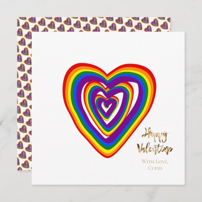 Rainbow Hearts Muster LGBTQ Valentinstag (Vorne/Hinten)