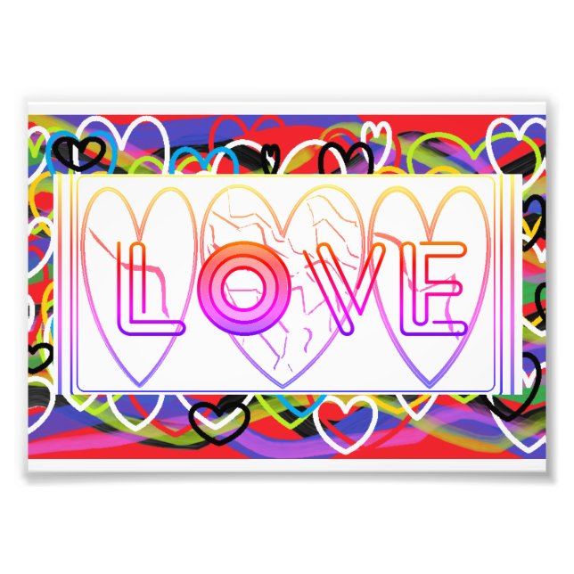 Rainbow Hearts of Liebe Fotodruck (Vorne)