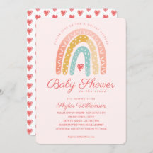 Rainbow & Hearts Online Virtual Girl Baby Shower
